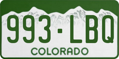 CO license plate 993LBQ