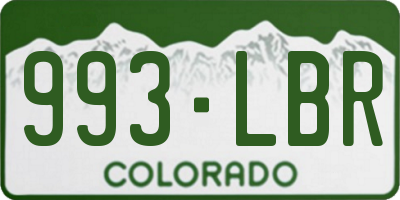 CO license plate 993LBR