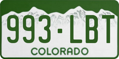 CO license plate 993LBT