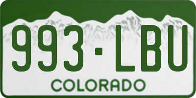 CO license plate 993LBU