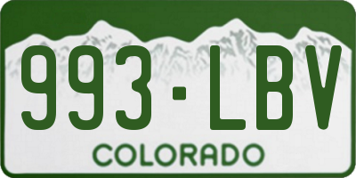 CO license plate 993LBV