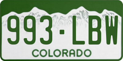 CO license plate 993LBW