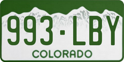 CO license plate 993LBY