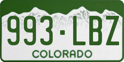 CO license plate 993LBZ