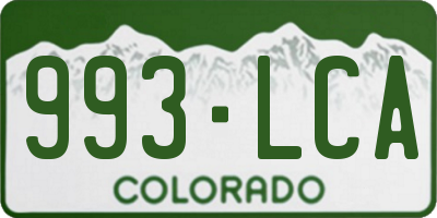 CO license plate 993LCA