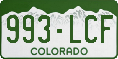 CO license plate 993LCF
