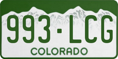 CO license plate 993LCG