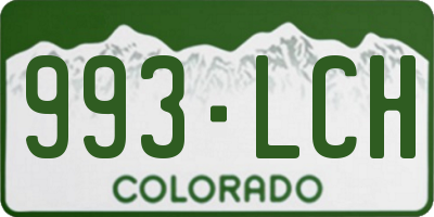 CO license plate 993LCH