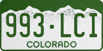 CO license plate 993LCI
