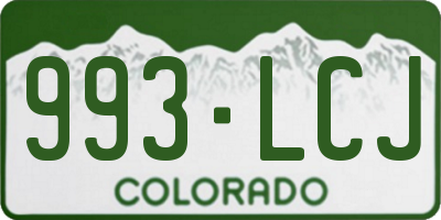CO license plate 993LCJ