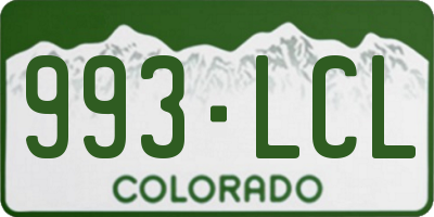 CO license plate 993LCL