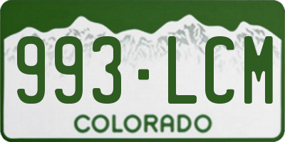 CO license plate 993LCM