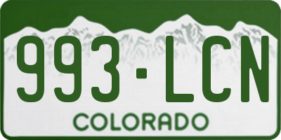 CO license plate 993LCN