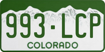 CO license plate 993LCP