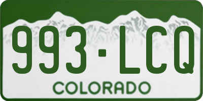 CO license plate 993LCQ