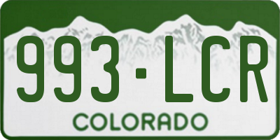 CO license plate 993LCR