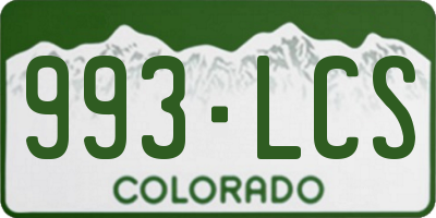 CO license plate 993LCS