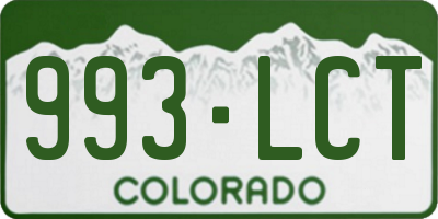 CO license plate 993LCT