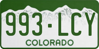 CO license plate 993LCY
