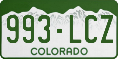 CO license plate 993LCZ