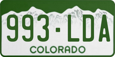 CO license plate 993LDA