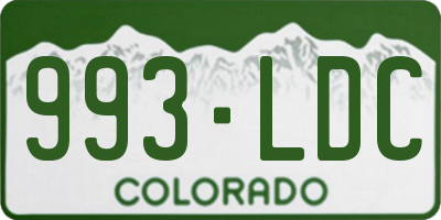 CO license plate 993LDC