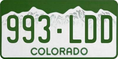 CO license plate 993LDD