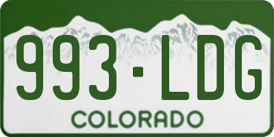 CO license plate 993LDG