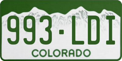 CO license plate 993LDI