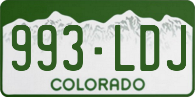 CO license plate 993LDJ