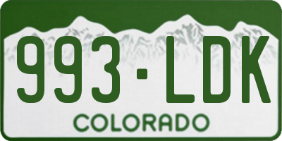 CO license plate 993LDK