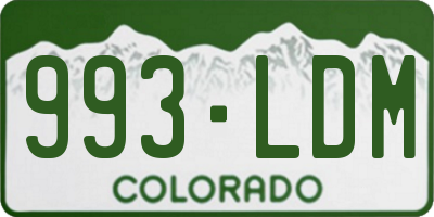 CO license plate 993LDM
