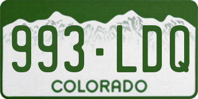 CO license plate 993LDQ