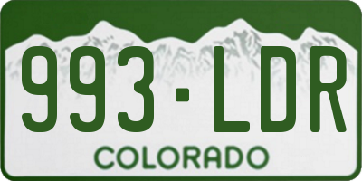CO license plate 993LDR