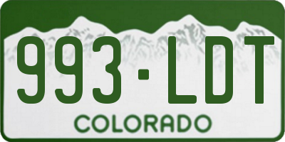 CO license plate 993LDT