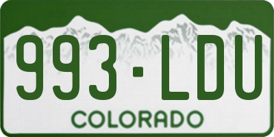 CO license plate 993LDU