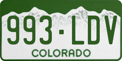 CO license plate 993LDV