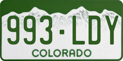 CO license plate 993LDY