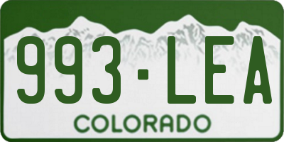 CO license plate 993LEA