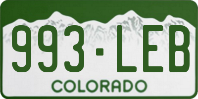 CO license plate 993LEB