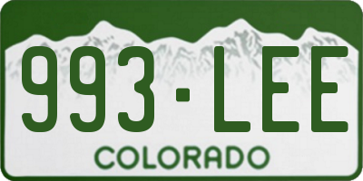 CO license plate 993LEE