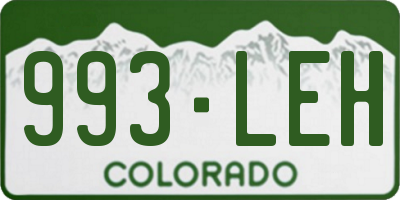 CO license plate 993LEH