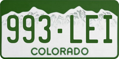 CO license plate 993LEI