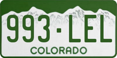 CO license plate 993LEL