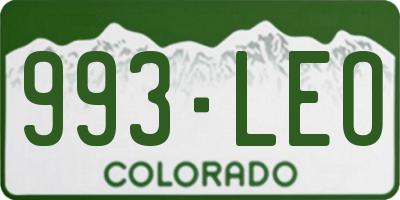 CO license plate 993LEO