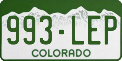 CO license plate 993LEP