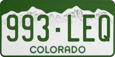 CO license plate 993LEQ