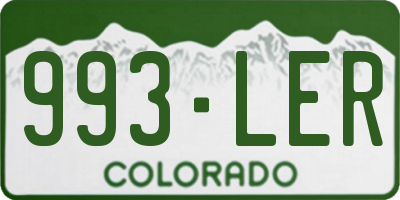 CO license plate 993LER