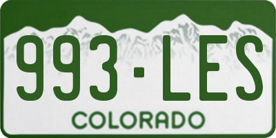 CO license plate 993LES