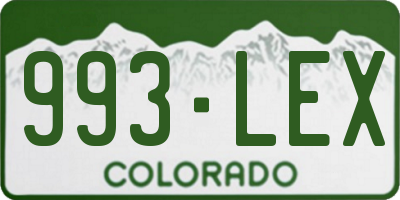 CO license plate 993LEX